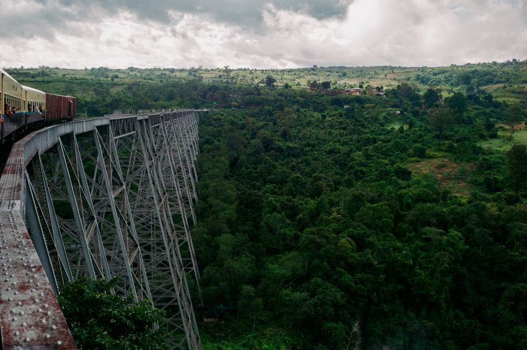 The spectacular colonial-era Gokteik viaduct is a vital link between northern Shan State and Myanmar’s central plains. Now more than a century old, it’s in danger of collapsing. (Libby Burke Wilde)